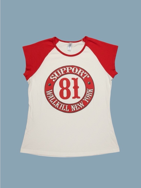 Tops - Support 81 - Walkill NY  - White/Red Tee